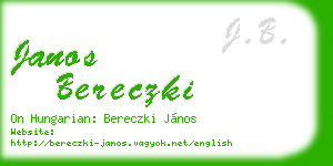 janos bereczki business card